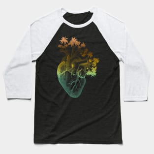 Anatomically Correct Human Heart - Palm Trees Baseball T-Shirt